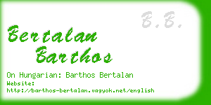 bertalan barthos business card